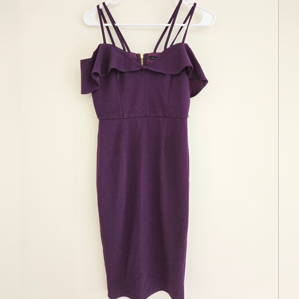 Haute Monde Purple Ruffled Dress